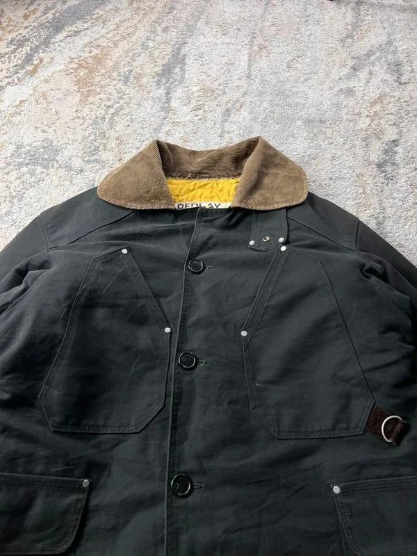 Vintage Replay Fireman Workwear Casaco pesado de lona de couro para todos os climas Tamanho – photo 2